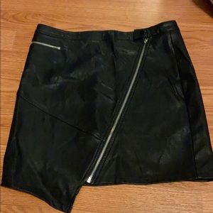 Black leather skirt